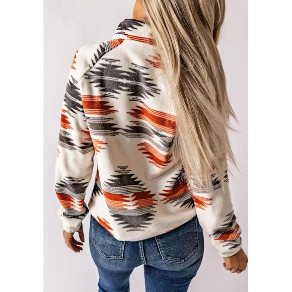 Cozy Women's Western Aztec Print Fleece Jacket - Perfect for Fall & Winter - Picture 2 of 6